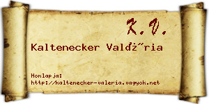 Kaltenecker Valéria névjegykártya
