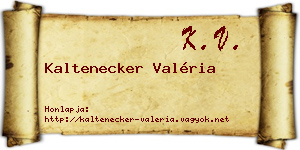 Kaltenecker Valéria névjegykártya